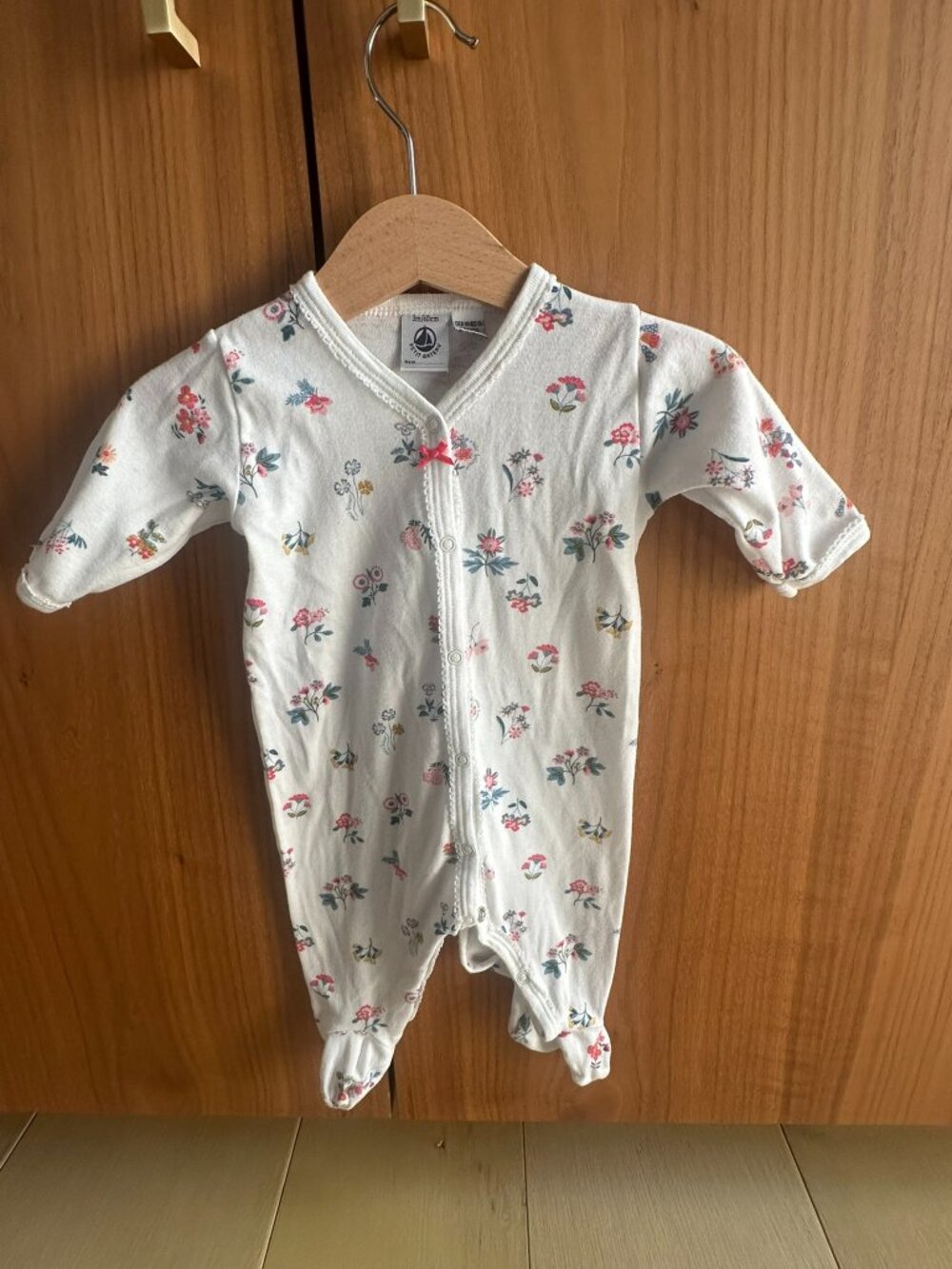 Petit Bateau 3m Baby Girls Footed Pajama